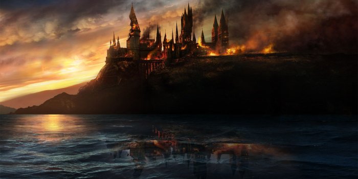1900x1200 Harry Potter larawan Hogwarts Burning HD wolpeyper and background