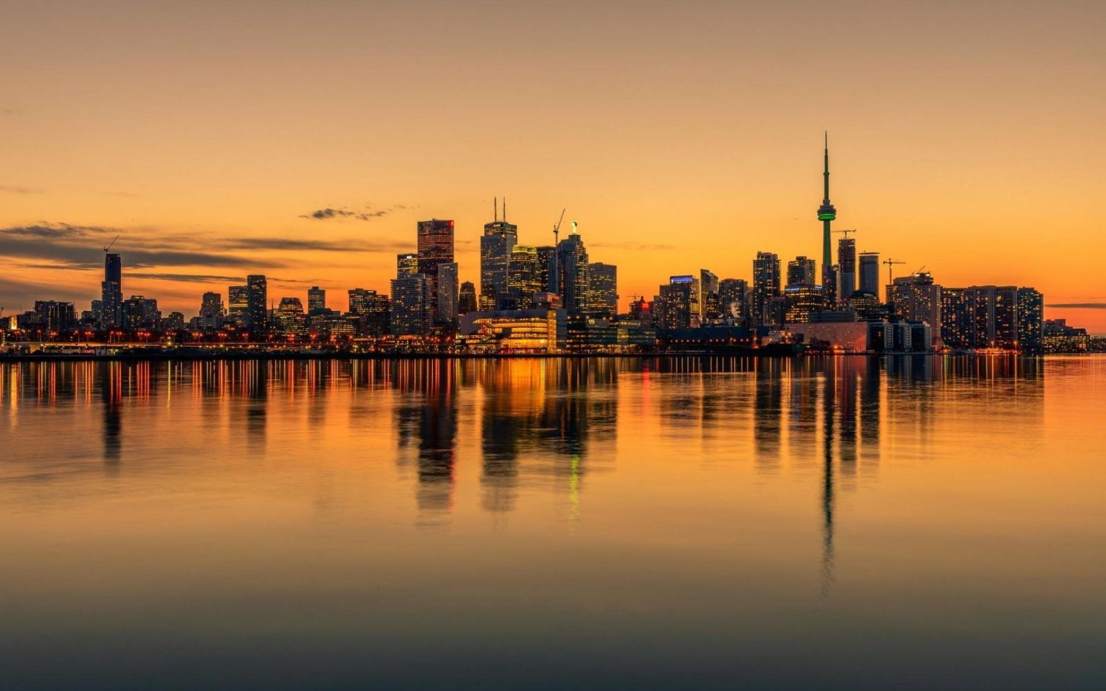 1920x1200 2937352 cityscape water toronto canada skyline reflection sunset