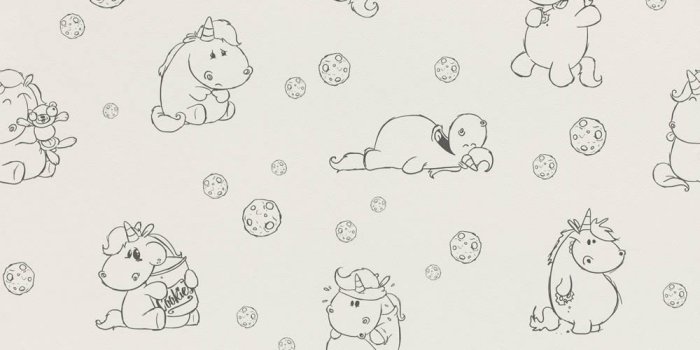 1000x1000 7-212105 Rasch Pummeleinhorn paper wallpaper white black unicorn