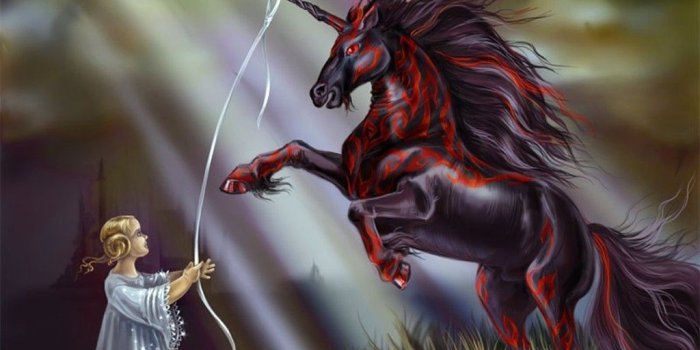 1024x768 Black Unicorn Girl: Black Unicorn Horse Wallpaper Hd Download