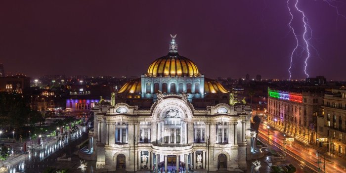 1332x850 Wallpaper lights, Mexico, lightning, night, people, Mexico City