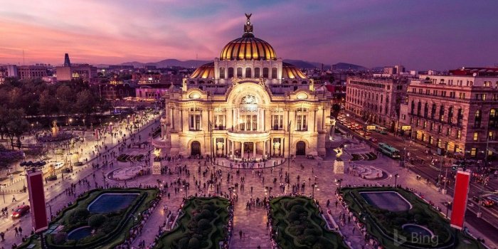 1332x850 Wallpaper lights, area, Mexico, Palace of fine arts, Opera house