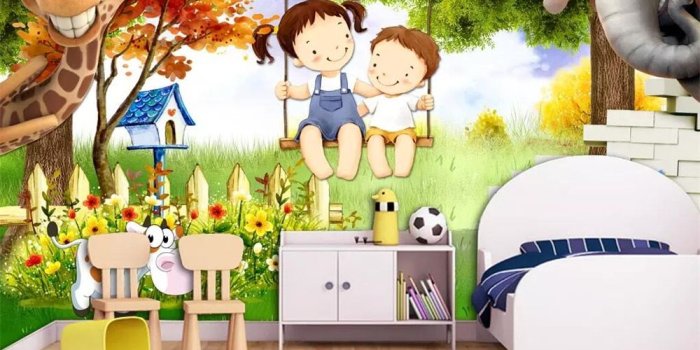1000x800 US $9.0 40% OFF|Beibehang Custom wallpaper 3D brick wall cartoon children's  room kids room beautiful TV background walls painting 3d wallpaper-in