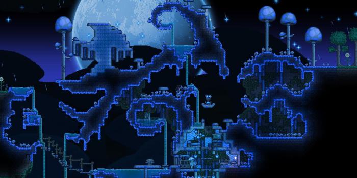 1600x900 Finally managed to finish my mushroom biome : Terraria