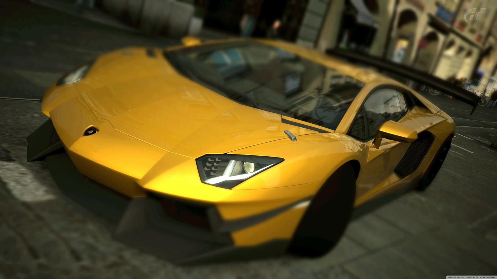3840x2160 Download Lamborghini Aventador LP700-4 Inca Gold Yellow HD Wallpaper