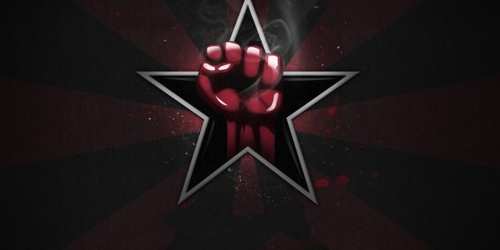 1332x850 Wallpaper red, star, symbol, fist, work harder comrade images for