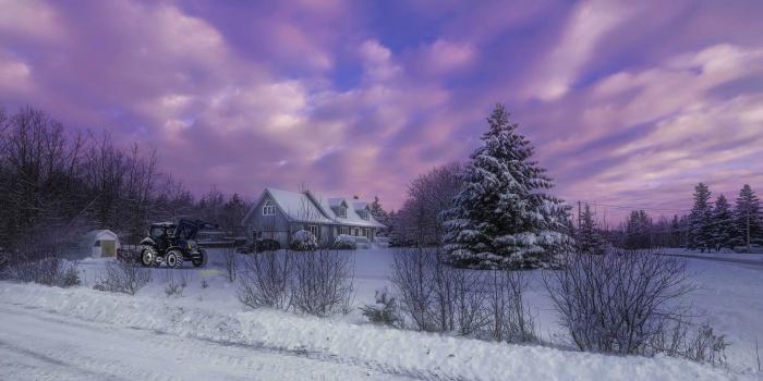 2048x1155 Country House in Winter HD Wallpaper | Background Image | 2048x1155