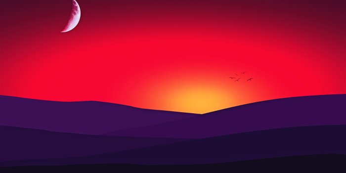 3840x2160 Red Mountains Sunset Birds, HD Artist, 4k Wallpapers, Images