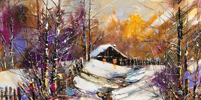 1920x1080 Winter: Country Winter Autumn Firefox Persona Cold Painting Trees