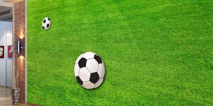 969x969 Custom Wallpaper Murals Green Lawn Soccer Field Wallpaper For Living