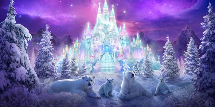 2700x1521 Bears: Ice Castle Fantasy Bears Winter Animals Nature Wonderland