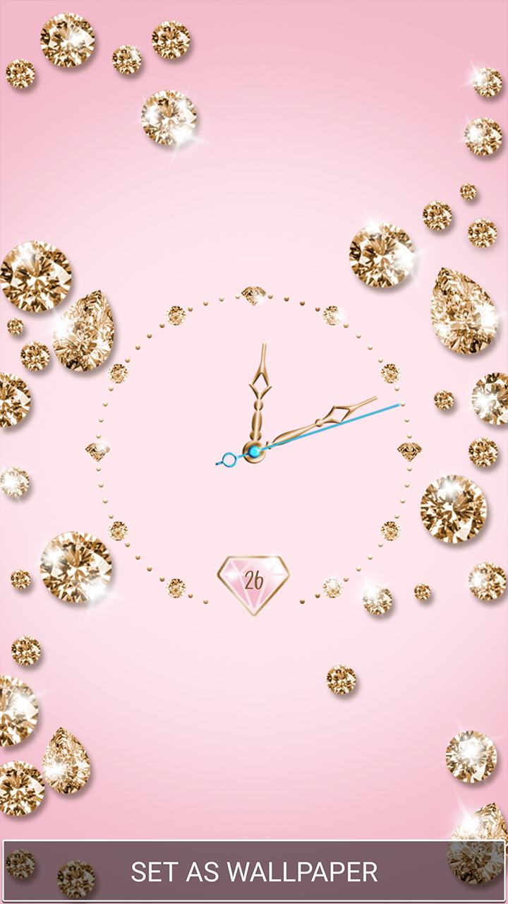 720x1280 Gold Diamond Moving Clock Wallpaper for Android - APK Download