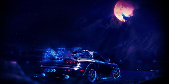 2560x1440 2048x1152 Madza Rx7 Neon Wolf Night Artwork 2048x1152 Resolution HD