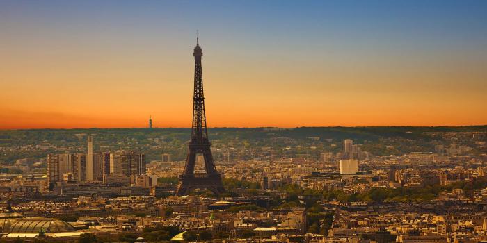 1650x1070 Paris Sunset Wallpaper | Orange Sunset Design | MuralsWallpaper