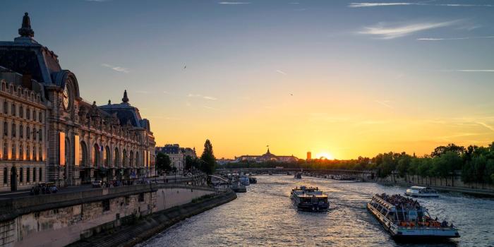 1920x1080 Romantic Sunset in Paris HD wallpaper