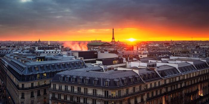1332x850 Wallpaper the sky, sunset, Paris, tower, home, the evening, panorama