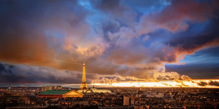7306x4500 Sunset over Paris 5k Retina Ultra HD Wallpaper | Background Image