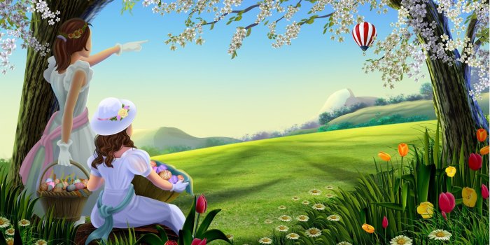 2880x1800 Spring Blooming Trees Spring Meadow Flowers Wallpaper Hd | paintings