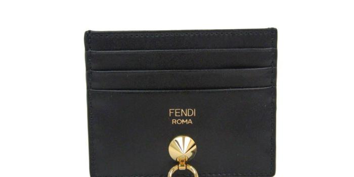1024x768 Fendi (Fendi) leather card case black, gold 8M0269