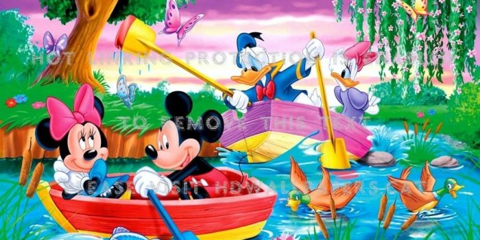 1024x768 summer time mickey disney lake blue pink