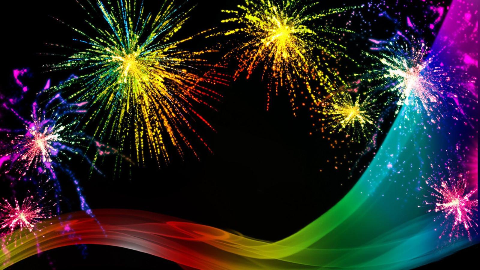 1920x1080 Rainbow Fireworks Celebration Colorful Abstract Image With High