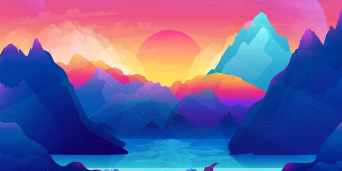 1920x1080 Download 1920x1080 Wallpaper Colorful, Digital Art, Mountains