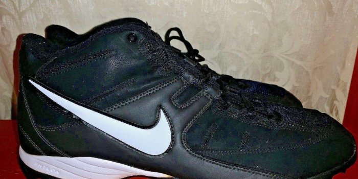 1600x1200 NIKE Black & White Land Shark Mid Shoe Football Cleats Sz Men Shoes Sz 14  