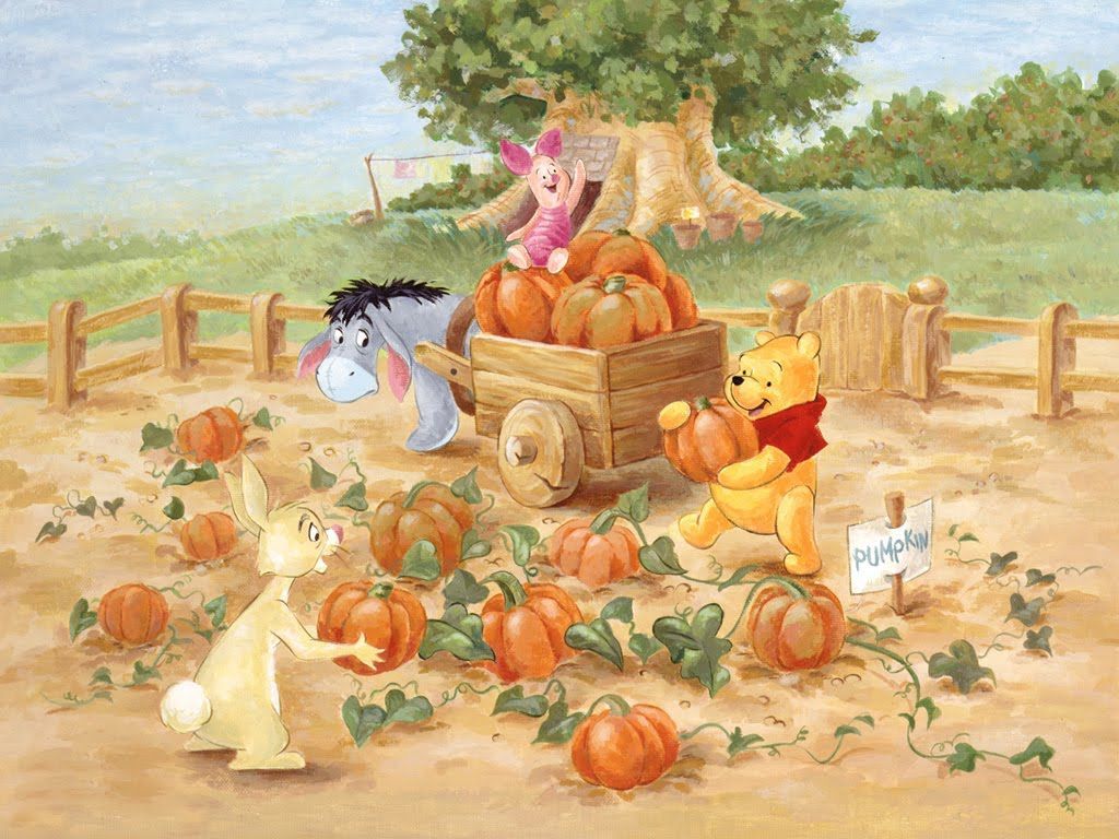 1024x768 Winnie the Pooh Fall Wallpaper | Winnie The Pooh Thanksgiving