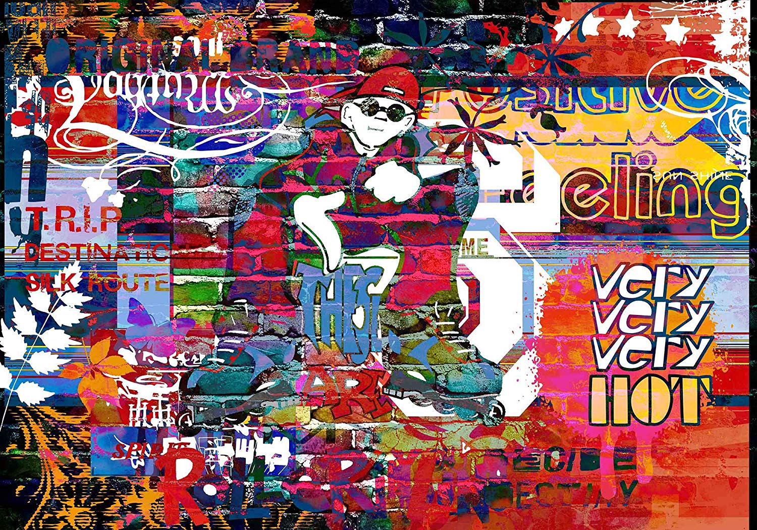 1500x1050 Amazon.com : FHZON 10x7ft Colorful Graffiti Background Roller