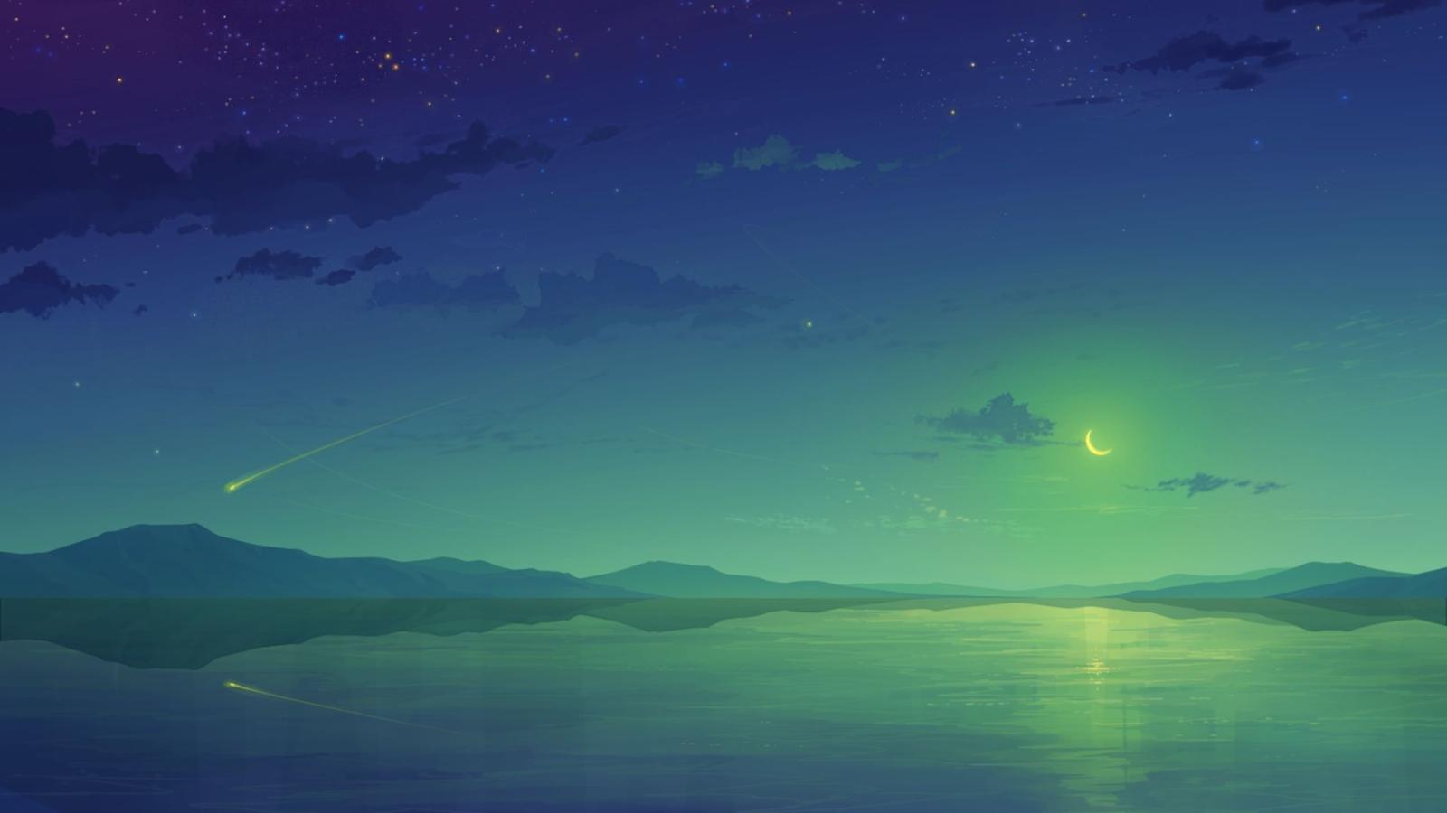 1920x1080 Anime Night Sky HD Wallpaper | 1920x1080 | ID:51716