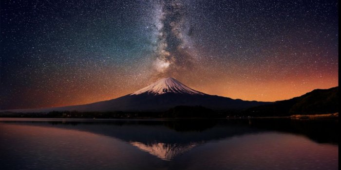 1244x700 the-milky-way-over-mount-fuji-japan-stars wallpaper | 1920x1080