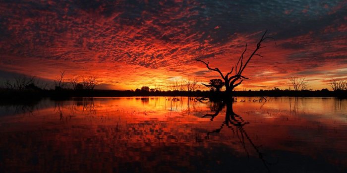 1280x720 Wallpaper Sunset, Lake, Reflections, 4K, Nature, #4836