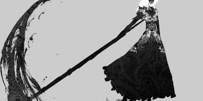 1600x1033 Grim reaper illustration, scythe, monochrome HD wallpaper