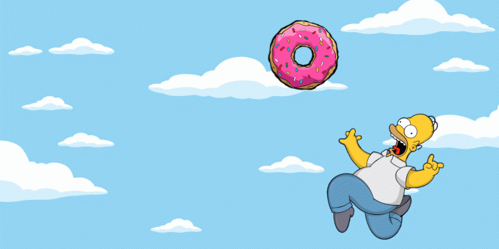 1920x1080 Homer Simpson Chasing Donut HD wallpaper