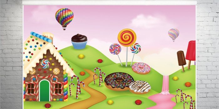 1132x934 AOFOTO 10x7ft Fantastic Candy Land Landscape Background Doughnut Cartoon  Dessert House Photography Backdrop Birthday Party Decoration Banner Cookie 
