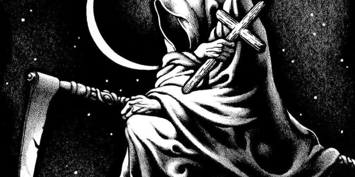 1024x768 Grim reaper wallpaper, Grim Reaper, artwork, monochrome, Moon HD