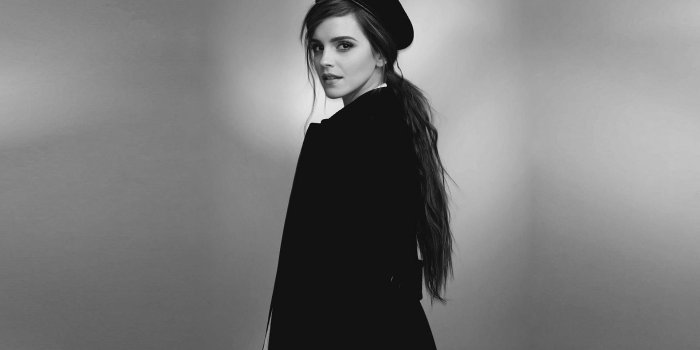 1920x1200 Beautiful Emma Watson Black and White Portrait HD Wallpaper