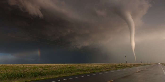1920x1200 nature, Landscape, Tornado, New Mexico, Rainbows, Field, Road