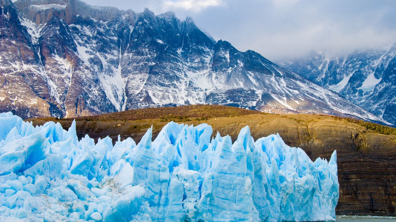 1366x768 Download 1366x768 wallpaper chile, patagonia, glacier, nature