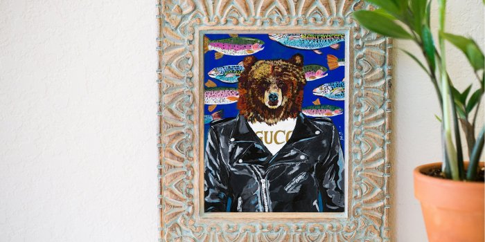 3000x2002 Hipster bear art print, brown bear art, 8 x 10, Bear artwork, Eclectic Wall  Art, Fashion Art Decor Ideas, Animal wearing clothes, Gucci art