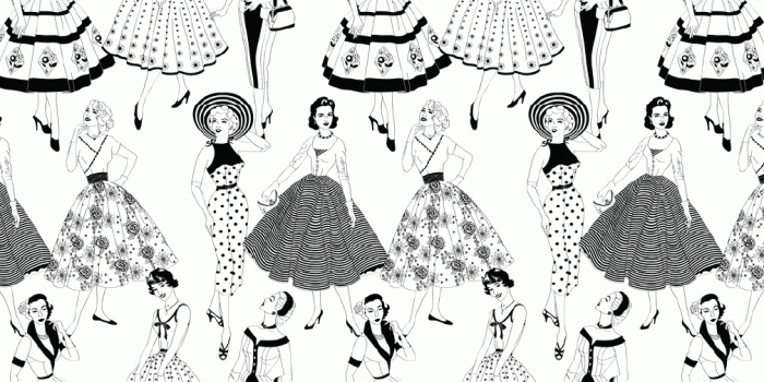 1008x1278 Vintage Dress Wallpaper, Black & White