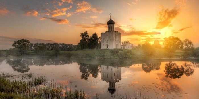 2000x1320 HD wallpaper: Orthodoxy, Church, Russia, river, spring, morning