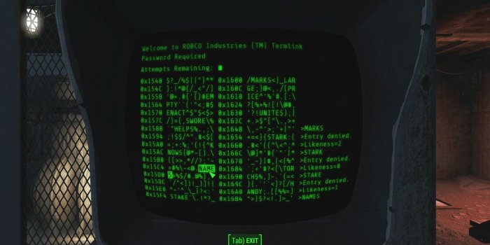 1920x1080 Fallout Terminal Hacking - Code Golf Stack Exchange