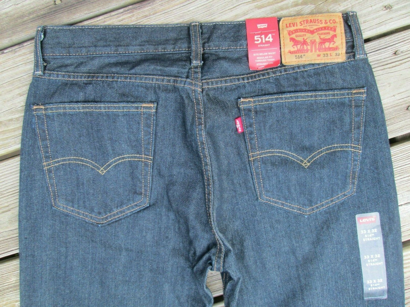1600x1200 LEVIS 514 Dark Wash Blue JEANS, Men's 33 x 32, Regular Straight, $59.50, NEW