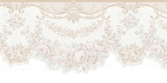 1600x560 Victorian Rose Floral Swag Laser Cut Wallpaper Border FDB06957