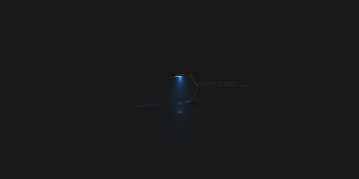1332x850 Wallpaper void, light, blue, the inscription, lamp, dark, blue