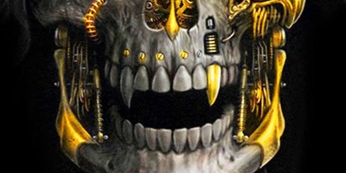 720x1280 Luxury Golden Metal Skull Theme has the golden metallic skull