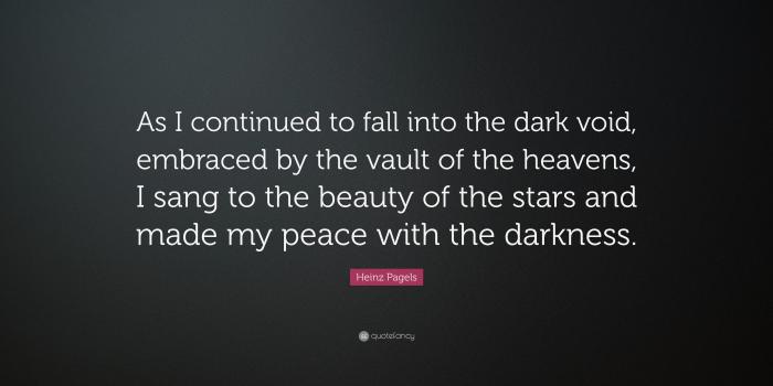 3840x2160 Heinz Pagels Quote: “As I continued to fall into the dark void