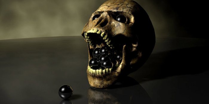 1600x1200 3D Skull Chewing Iron Balls Wallpaper | HD 3D and Abstract