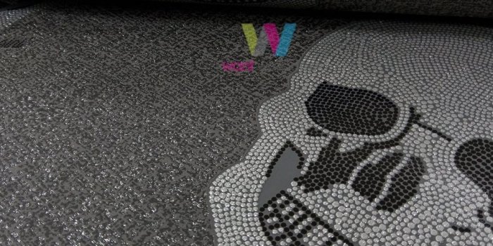 1000x1000 Roberto Geissini Skulls Pattern Wallpaper Metallic Glitter Spots Motif  492613